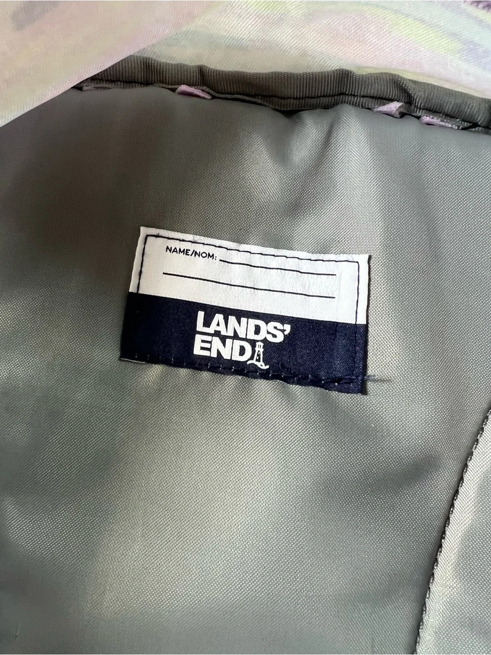 Lands' End ClassMate Backpack in the glitter paint stripe Large 18”